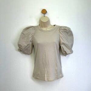 H&M - Light Gray Puffed Short Sleeve Lightweight T Shirt Size XS